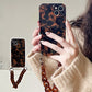 Vintage Amber Leopard Crystal Bracelet Phone Case